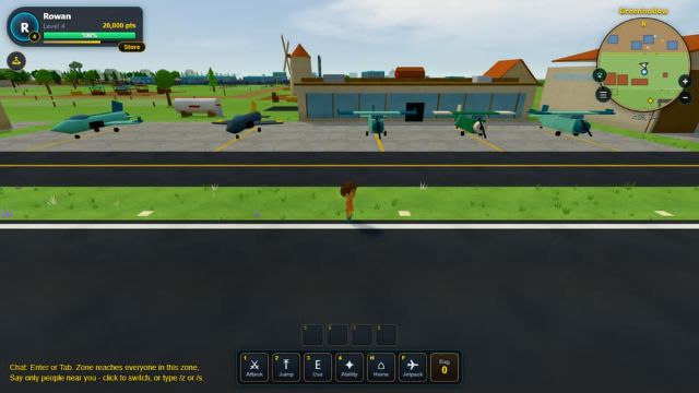 Greenhollow Airfield: planes and jets wearing paint jobs from the AI art studio.